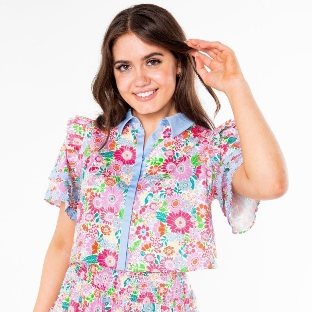 Alden Adair Austin Top in Happy Daze NWT